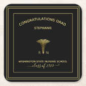 Gepersonaliseerde zwarte-scholengroep kartonnen onderzetters (Voorkant)