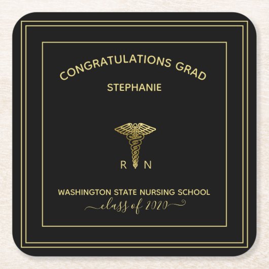 Gepersonaliseerde zwarte-scholengroep kartonnen onderzetters (Voorkant)