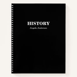 Gepersonaliseerde Zwarte School Onderwerp Spiral Notitieboek