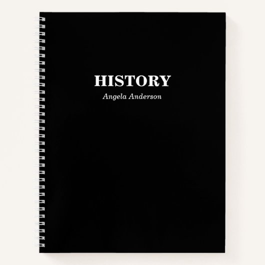 Gepersonaliseerde Zwarte School Onderwerp Spiral Notitieboek (Voorkant)