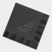 Gepersonaliseerde zwarte servetten met folie (Links)