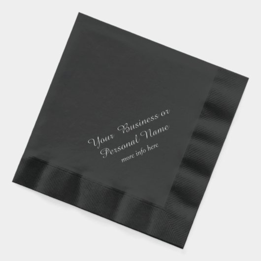 Gepersonaliseerde zwarte servetten met folie (Links)