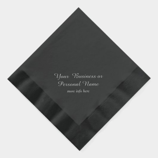 Gepersonaliseerde zwarte servetten met folie (Rechts)