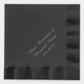 Gepersonaliseerde zwarte servetten met folie (Voorkant)