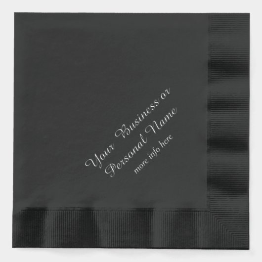 Gepersonaliseerde zwarte servetten met folie (Voorkant)