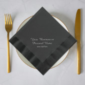 Gepersonaliseerde zwarte servetten met folie