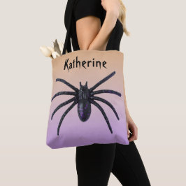 Gepersonaliseerde zwarte spinnenzak voor Halloween Tote Bag