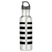 Gepersonaliseerde zwarte stripte waterfles (Achterkant)