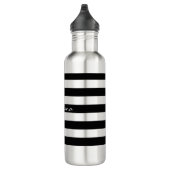 Gepersonaliseerde zwarte stripte waterfles (Rechts)