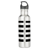 Gepersonaliseerde zwarte stripte waterfles waterfles  (Achterkant)