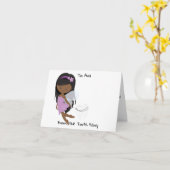 Gepersonaliseerde Zwarte Tand Fairy Kaart (Gele Bloem)