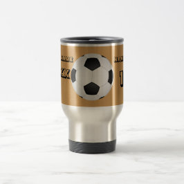Gepersonaliseerde zwarte tekst voetbal tumbler reisbeker