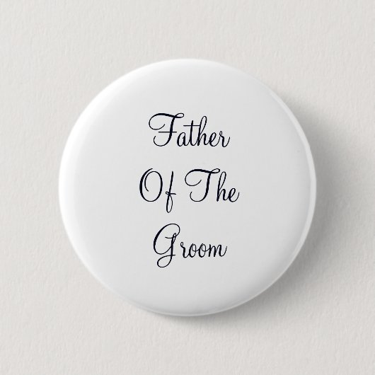Gepersonaliseerde zwarte tekstvader van Groom Ronde Button 5,7 Cm (Voorkant)