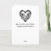 Gepersonaliseerde zwarte Tribal Hart Valentijnsdag Kaart (Achterkant)