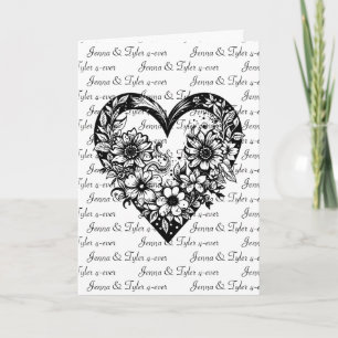 Gepersonaliseerde zwarte Tribal Hart Valentijnsdag Kaart