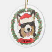 Gepersonaliseerde zwarte tribune Corgi Keramisch Ornament (Links)