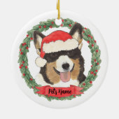 Gepersonaliseerde zwarte tribune Corgi Keramisch Ornament (Achterkant)
