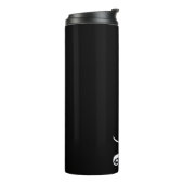 Gepersonaliseerde zwarte Tumbler Thermosbeker (Gedraaid links)