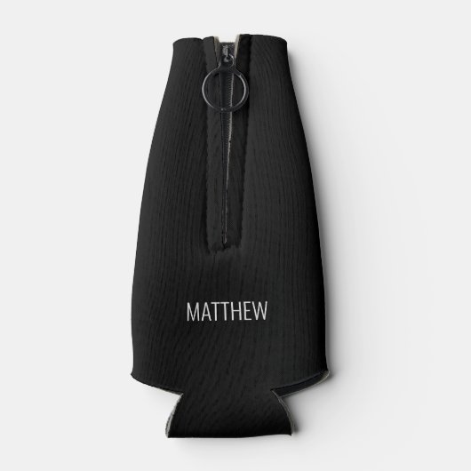 Gepersonaliseerde zwarte Tuxedo Groomsmen Flesjeskoeler (Achterkant)