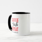 Gepersonaliseerde Zwarte Typografie Koffiedocent Mok (Voorkant links)