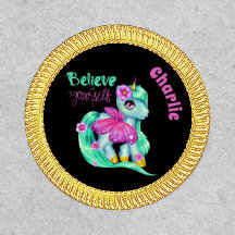 Gepersonaliseerde zwarte Unicorn gelooft in jezelf