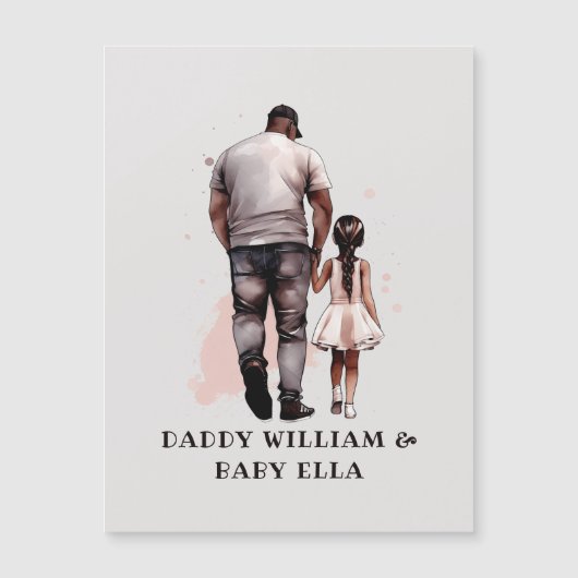 Gepersonaliseerde zwarte vader en dochter (Voorkant)