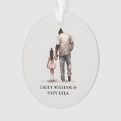 Gepersonaliseerde zwarte vader en dochter (3) ornament (voorkant)