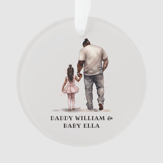 Gepersonaliseerde zwarte vader en dochter (3) ornament (voorkant)