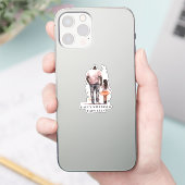 Gepersonaliseerde zwarte vader en dochter (4) sticker (Telefoon)