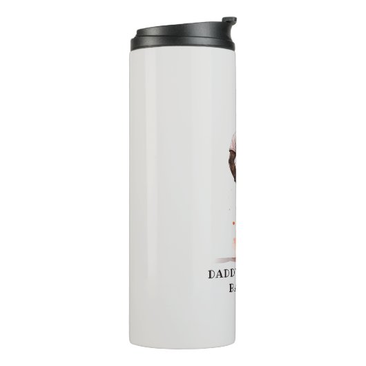 Gepersonaliseerde zwarte vader en dochter (4) thermosbeker (Gedraaid links)