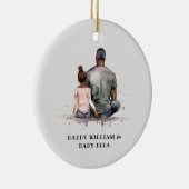 Gepersonaliseerde zwarte vader en dochter (5) keramisch ornament (Rechts)
