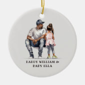 Gepersonaliseerde zwarte vader en dochter (6) keramisch ornament (Voorkant)