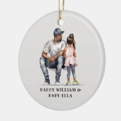 Gepersonaliseerde zwarte vader en dochter (6) keramisch ornament (Links)