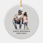 Gepersonaliseerde zwarte vader en dochter (6) keramisch ornament (Achterkant)