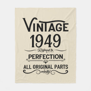 Gepersonaliseerde zwarte vintage 75e verjaardagsfe fleece deken
