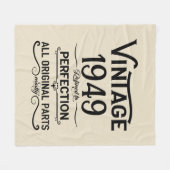 Gepersonaliseerde zwarte vintage 75e verjaardagsfe fleece deken (Voorkant (Horizontaal))