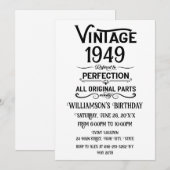 Gepersonaliseerde zwarte vintage 75e verjaardagsfe kaart (Voorkant / Achterkant)