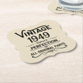 Gepersonaliseerde zwarte vintage 75e verjaardagsfe kartonnen onderzetters (Gekanteld)