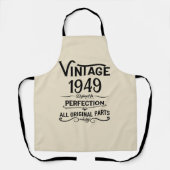 Gepersonaliseerde zwarte vintage 75e verjaardagsfe schort (Voorkant)