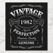 Gepersonaliseerde zwarte Vintage tot perfecte aanv Wijn Etiket (Enkel label)