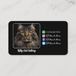 Gepersonaliseerde zwarte visitekaartje voor catter contactkaartje