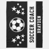 Gepersonaliseerde zwarte Voetbal coach naam Fleece (Voorkant)