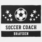 Gepersonaliseerde zwarte Voetbal coach naam Fleece (Voorkant (Horizontaal))