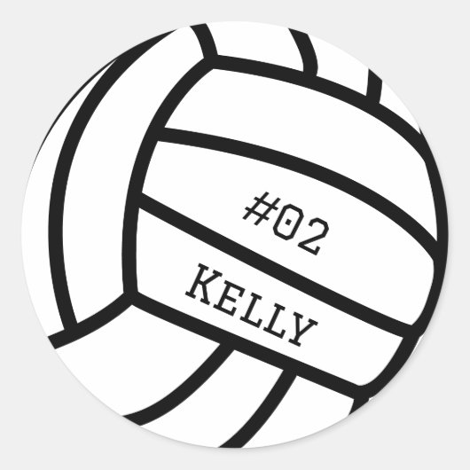 Gepersonaliseerde zwarte volleybal Stickers (Voorkant)