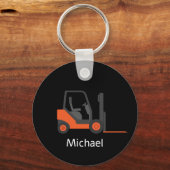 Gepersonaliseerde zwarte vorkheftruck Sleutelhange Sleutelhanger (Achterkant)