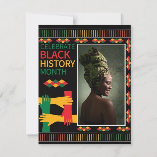 Gepersonaliseerde zwarte vrijheid Afrikaanse Ameri Feestdagenkaart (Voorkant)