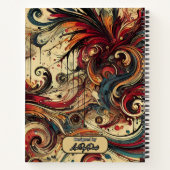 Gepersonaliseerde Zwarte Vrouw Kleurrijke Spiral N Notitieboek (Achterkant)