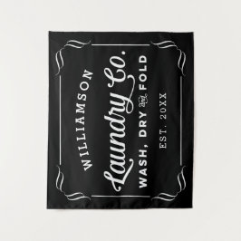 Gepersonaliseerde zwarte was Droge vouw Wandkleed