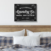 Gepersonaliseerde zwarte wasserij Co Wassen Droog  Canvas Afdruk (Insitu (Slaapkamer))