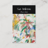 Gepersonaliseerde zwarte Waterverf Abstracte artie Visitekaartje (Voorkant)